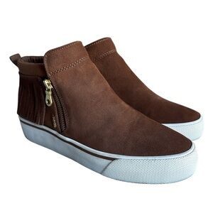 Keds Fringe Zip Bootie in Brown Suede Size 7 EUC